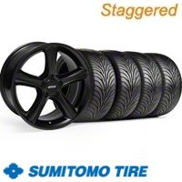 Staggered Black GT Premium Wheel & Sumitomo Tire Kit - 18x9/10 (11-12)
