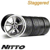 Staggered Hypercoated Bullitt Wheel & NITTO Tire Kit - 17x9/10.5 (99-04)