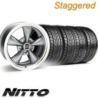 Staggered Anthracite Bullitt Wheel & NITTO Tire Kit - 20x8.5/10 (10-12)