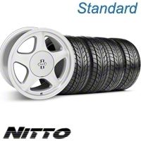 Argent Silver Pony R Wheel & NITTO Tire Kit - 17x8 (87-93; Excludes 93 Cobra)