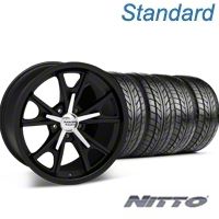 Matte Black American Racing Daytona Wheel & NITTO Tire Kit - 20x8.5 (05-14 GT, V6) - American Racing KIT 27218||76005