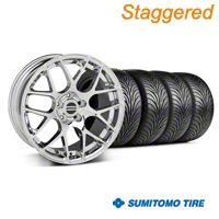 Staggered Chrome AMR Wheel & Sumitomo Tire Kit - 18x8/9 (99-04 All)