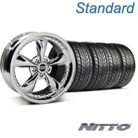 Chrome Bullitt Motorsport Wheel & NITTO Tire Kit - 18x9 (05-14 All) - AmericanMuscle Wheels KIT10114||76009