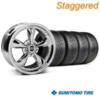 Staggered Chrome Bullitt Motorsport Wheel & Sumitomo Tire Kit - 18x9/10 (94-98 All) - AmericanMuscle Wheels KIT||10113||10115||63005||63006