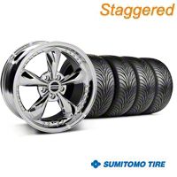 Staggered Chrome Bullitt Motorsport Wheel & Sumitomo Tire Kit - 18x9/10 (05-14 All) - AmericanMuscle Wheels KIT10114||10116||63008||63009