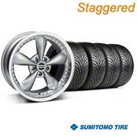 Staggered Anthracite Bullitt Motorsport Wheel & Sumitomo Tire Kit - 18x9/10 (94-98 All) - AmericanMuscle Wheels KIT10117||10119||63005||63006