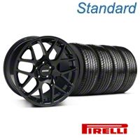 Black AMR Wheel & Pirelli Tire Kit - 19x8.5 (05-14 All) - AmericanMuscle Wheels KIT||33783||63101