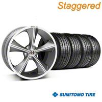 Staggered Gunmetal Shelby CS70 Wheel & Sumitomo Tire Kit - 20x9/10 (05-14 All) - Shelby KIT||33900||33901||63024||63025