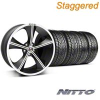 Staggered Matte Black Shelby CS70 Wheel & NITTO Tire Kit - 20x9/10 (05-14 All) - Shelby KIT||33902||33903||76005||76006