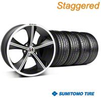 Staggered Matte Black Shelby CS70 Wheel & Sumitomo Tire Kit - 20x9/10 (05-14 All) - Shelby KIT||33902||33903||63024||63025