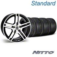 Black Machined 2010 Style GT500 Wheel & NITTO Invo Tire Kit - 19x8.5 (05-14 All) - AmericanMuscle Wheels KIT28238||79521