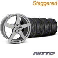 Staggered Gunmetal Forgestar CF5 Wheel & Nitto Invo Tire Kit - 19x9/10 (05-14 All) - Forgestar KIT||29608||29609||79520||79521