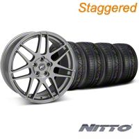Staggered Gunmetal Forgestar F14 Wheel & Nitto Invo Tire Kit - 19x9/10 (05-14 All) - Forgestar KIT||29612||29613||79520||79521