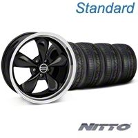 Black Bullitt Wheel & NITTO Invo Tire Kit - 19x8.5 (05-14 All) - AmericanMuscle Wheels KIT28247||79521