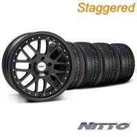 Staggered Matte Black TSW Valencia Wheel & Nitto Invo Tire Kit - 19x8/9.5 (05-14 All) - TSW KIT||33613||33614||79520||79521