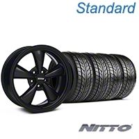 Solid Black Bullitt Wheel & NITTO Tire Kit 18x8 (05-10 GT; 05-14 V6) - AmericanMuscle Wheels KIT||28483||76031