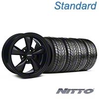 Solid Black Bullitt Wheel & NITTO Tire Kit 17x9 (94-98 All) - AmericanMuscle Wheels KIT||28480||76012