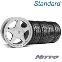 Chrome Pony Style Wheel & NITTO Tire Kit- 17x8 (87-93; Excludes 93 Cobra) - AmericanMuscle Wheels KIT||99215||76004