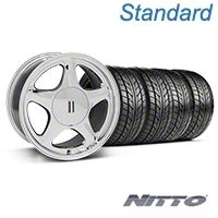 Chrome Pony Style Wheel & NITTO Tire Kit- 17x9 (87-93; Excludes 93 Cobra) - AmericanMuscle Wheels KIT||99382||76004