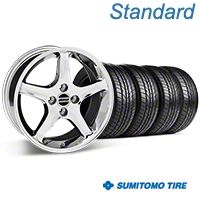 Chrome 1995 Style Cobra R Wheel & Sumitomo All Season Tire Kit- 17x8 (87-93; Excludes 93 Cobra) - AmericanMuscle Wheels KIT||28312||63033