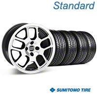 Black Machined 2007 Style GT500 Wheel & Sumitomo All Season Tire Kit- 17x9 (87-93; Excludes 93 Cobra) - AmericanMuscle Wheels KIT||28085||63033