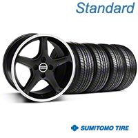 Black w/Machined Lip 1995 Style Cobra R Wheel & Sumitomo All Season Tire Kit- 17x9 (87-93; Excludes 93 Cobra) - AmericanMuscle Wheels KIT||28378||63033
