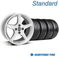 Silver 1995 Style Cobra R Wheel & Sumitomo All Season Tire Kit- 17x9 (87-93; Excludes 93 Cobra) - AmericanMuscle Wheels KIT||28377||63033