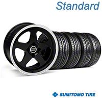 Black SC Style Wheel & Sumitomo All Season Tire Kit- 17x9 (87-93; Excludes 93 Cobra) - AmericanMuscle Wheels KIT||10078||63033