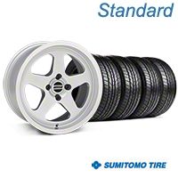 Silver SC Style Wheel & Sumitomo All Season Tire Kit- 17x9 (87-93; Excludes 93 Cobra) - AmericanMuscle Wheels KIT||10092||63033