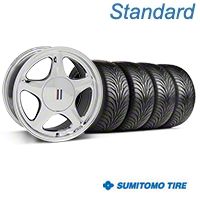 Chrome Pony Style Wheel & Sumitomo Tire Kit- 17x8 (87-93; Excludes 93 Cobra) - AmericanMuscle Wheels KIT||99379||63010