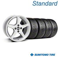 Silver 1995 Style Cobra R Wheel & Sumitomo Tire Kit- 17x9 (87-93; Excludes 93 Cobra) - AmericanMuscle Wheels KIT||28377||63010