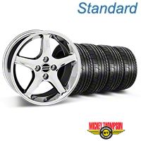 Chrome 1995 Style Cobra R Wheel & Mickey Thompson Tire Kit- 17x8 (87-93; Excludes 93 Cobra) - AmericanMuscle Wheels KIT||28312||79531