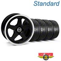 Black SC Style Wheel & Mickey Thompson Tire Kit- 17x8 (87-93; Excludes 93 Cobra) - AmericanMuscle Wheels KIT||10090||79531