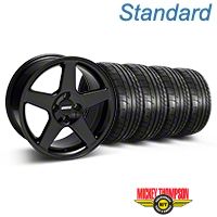 Black 2003 Style Cobra Wheel & Mickey Thompson Tire- 17x9 (87-93; Excludes 93 Cobra) - AmericanMuscle Wheels KIT||28125||79531