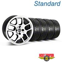 Black Machined 2007 Style GT500 Wheel & Mickey Thompson Tire Kit- 17x9 (87-93; Excludes 93 Cobra) - AmericanMuscle Wheels KIT||28085||79531