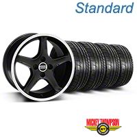 Black w/Machined Lip 1995 Style Cobra R Wheel & Mickey Thompson Tire Kit- 17x9 (87-93; Excludes 93 Cobra) - AmericanMuscle Wheels KIT||28378||79531