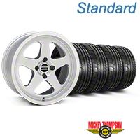 Silver SC Style Wheel & Mickey Thompson Tire Kit- 17x9 (87-93; Excludes 93 Cobra) - AmericanMuscle Wheels KIT||10092||79531