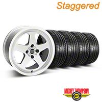 Staggered Silver SC Style Wheel & Mickey Thompson Tire Kit- 17x8/10 (87-93; Excludes 93 Cobra) - AmericanMuscle Wheels KIT||79531||79532||10091||28368