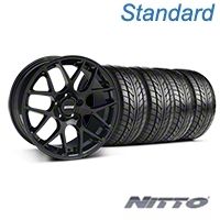 Black AMR Style Wheel & NITTO Tire Kit - 18x8 (05-14 All) - AmericanMuscle Wheels KIT||33781||76031