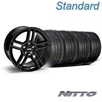 Black 2010 GT500 Mustang Wheel & NITTO INVO Tire Kit - 18x9 (05-14 All) - AmericanMuscle Wheels KIT||28219||79522