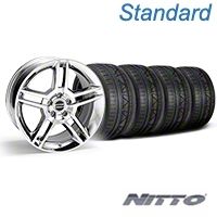 Chrome 2010 GT500 Style Mustang Wheel & NITTO INVO Tire Kit - 18x9 (05-14 All) - AmericanMuscle Wheels KIT||28220||79522