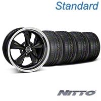 Black Deep Dish Bullitt Mustang Wheel & NITTO INVO Tire Kit - 18x9 (05-14 All, Excluding GT500) - AmericanMuscle Wheels KIT||28264||79522