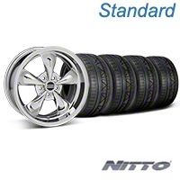 Chrome Bullitt Mustang Wheel & NITTO INVO Tire Kit - 18x9 (05-14 All, Excluding GT500) - AmericanMuscle Wheels KIT||28265||79522