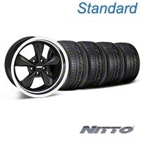 Matte Black Bullitt Deep Dish Mustang Wheel & NITTO INVO Tire Kit - 18x9 (05-14 GT, V6) - AmericanMuscle Wheels KIT||28303||79522