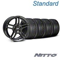 Matte Black 2010 Style GT500 Wheel & NITTO INVO Tire Kit - 18x9 (05-14 All) - AmericanMuscle Wheels KIT||99268||79522