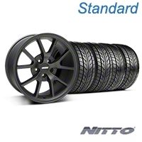 Matte Black FR500 Wheel & NITTO Tire Kit - 18x9 (05-14 All) - AmericanMuscle Wheels KIT||28473||76009