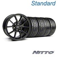 Solid Black FR500 Wheel & NITTO Tire Kit - 18x9 (05-14 All) - AmericanMuscle Wheels KIT||28474||76009