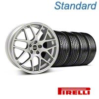 Silver AMR Style Wheel & Pirelli Tire Kit - 19x8.5 (05-14 All) - AmericanMuscle Wheels KIT||33803||63101