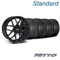 Black AMR Style Wheel & NITTO INVO Tire Kit -19x8.5 (05-14 All) - AmericanMuscle Wheels KIT||33783||79521
