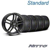 Matte Black 2010 Style GT500 Wheel & NITTO INVO Tire Kit - 19x8.5 (05-14 All) - AmericanMuscle Wheels KIT||99270||79521
